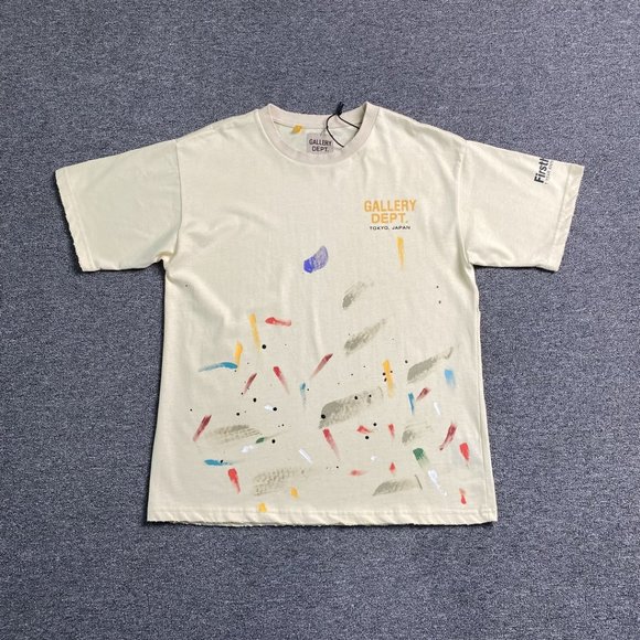 Gallery Cream Short Sleeve Splash Print Letter T-Shirt - Picture 1 of 13